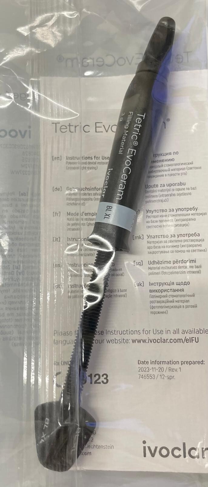 Tetric EvoCeram Composite Universal Bleach XL Syringe Refill 3gm