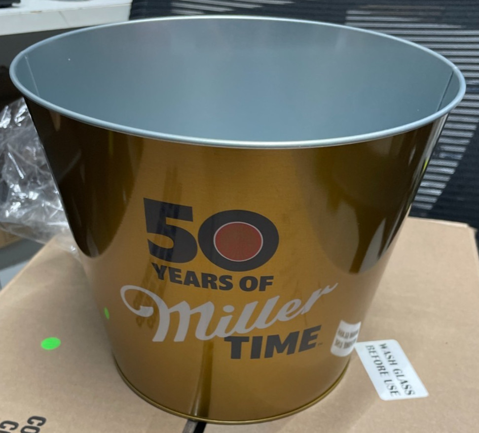 50 YEARS OF MILLER TIME ICE BUCKET RARE BAR PROMOTION SET OF 2