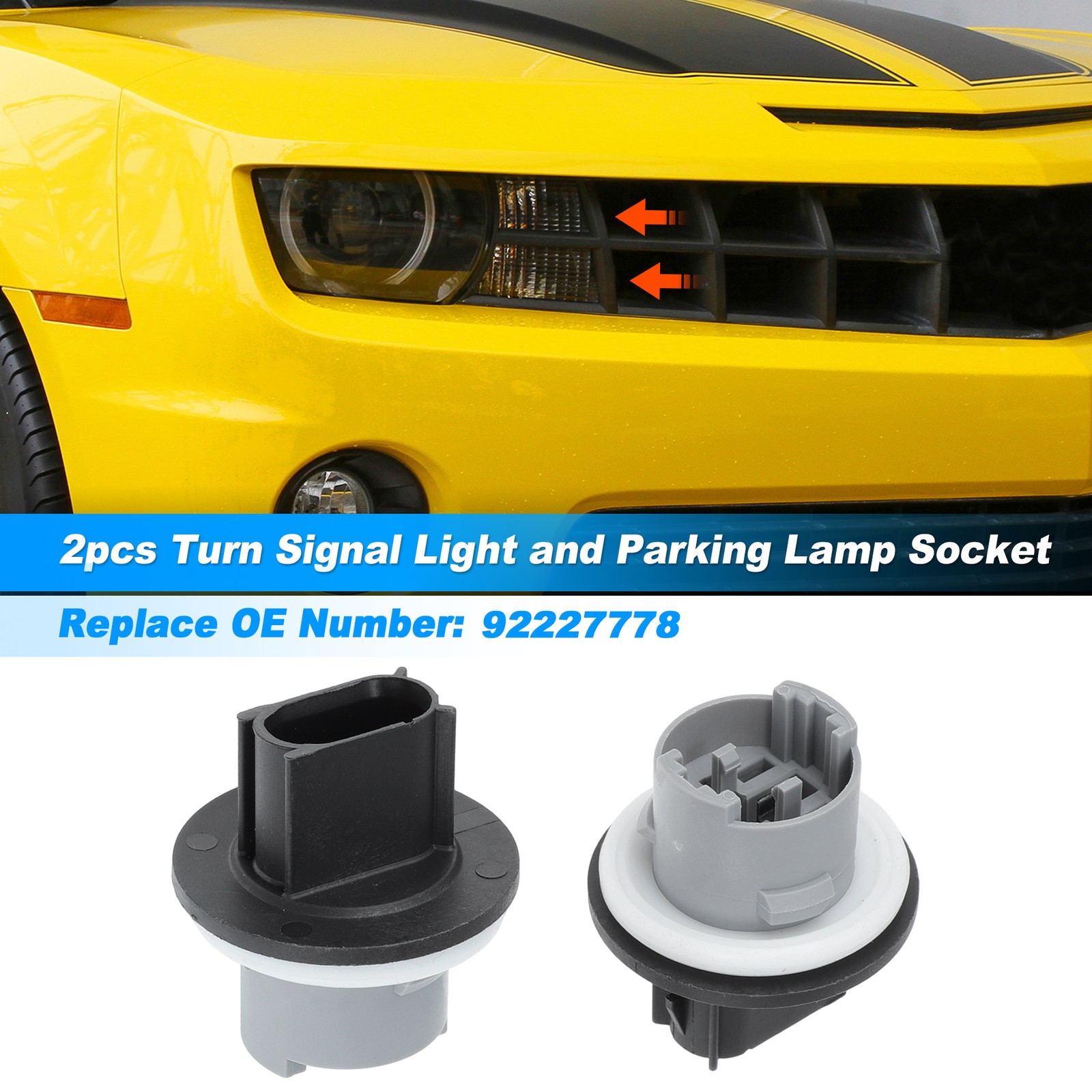 2pcs Turn Signal Light and Parking Lamp Socket for Chevrolet Camaro 2010-2015