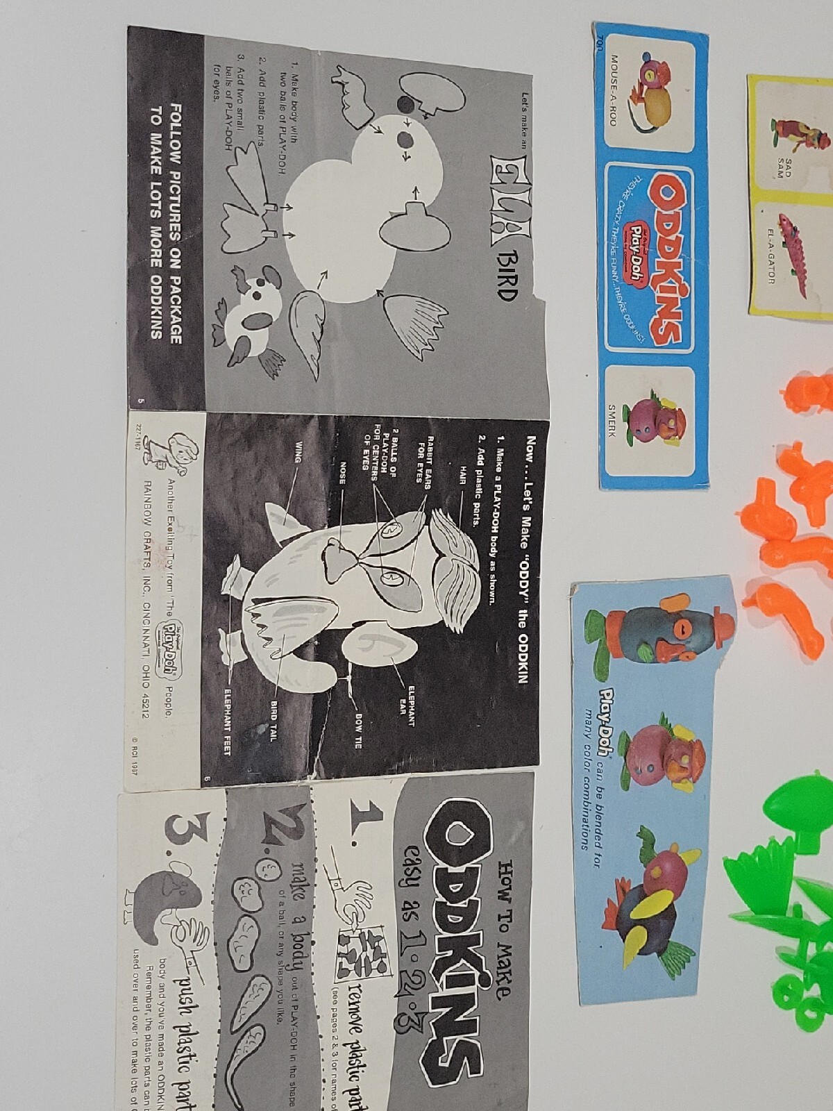 Vintage 1967 PLAY DOH ODDKINS playset *missing one ear