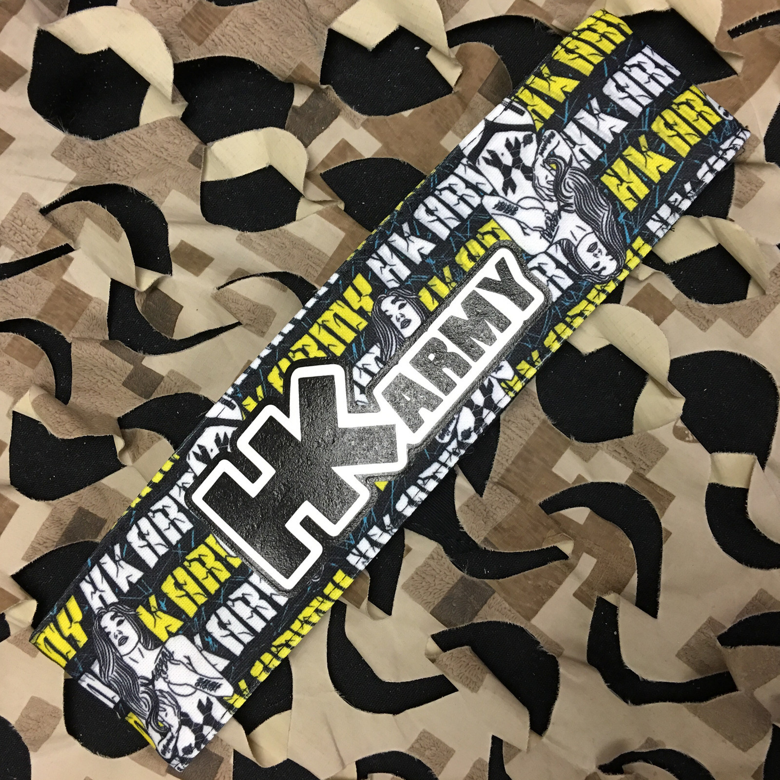 NEW HK Army Paintball Headband Padded Tying Head Sweat Band - HK RockHer Yellow