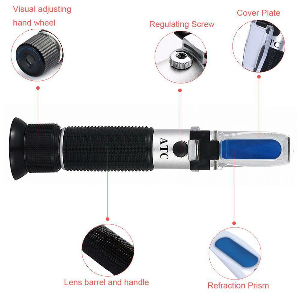 ATC Glycol Refractometer Antifreeze Battery Acid Engine Coolant Tester Tool New