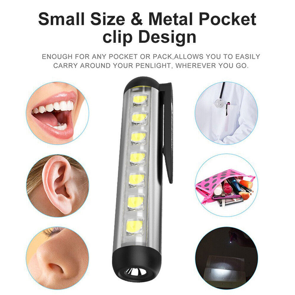 Pen Light Mini LED Magnetic Rechargeable Work Light Flashlights Pocket Light US