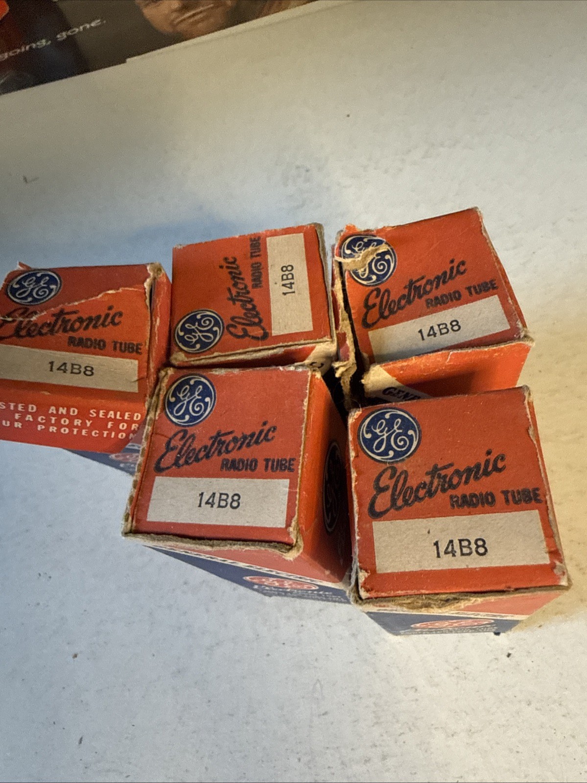 Lot Of 5: GENERAL ELECTRIC  14B8  ELECTRON TUBE Tu2