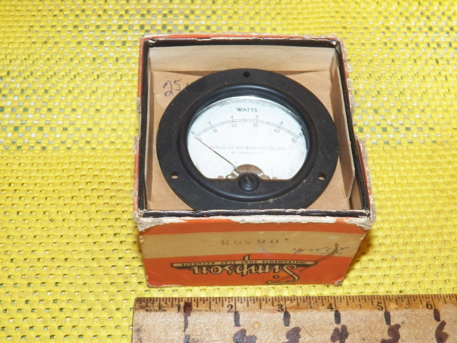 Vintage DOUGLAS MICROWAVE CO. Panel Watt Meter in SIMPSON Box