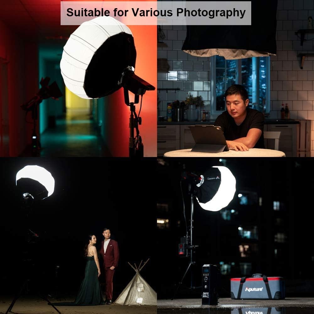 Aputure Lantern Softbox Soft Light Modifier,26inch, Quick-Setup black, white