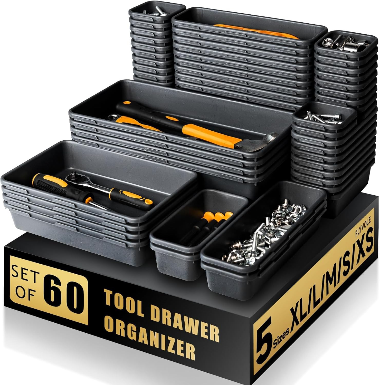 Tool Box Organizer Tray 60 PCS Toolbox Organization Storage