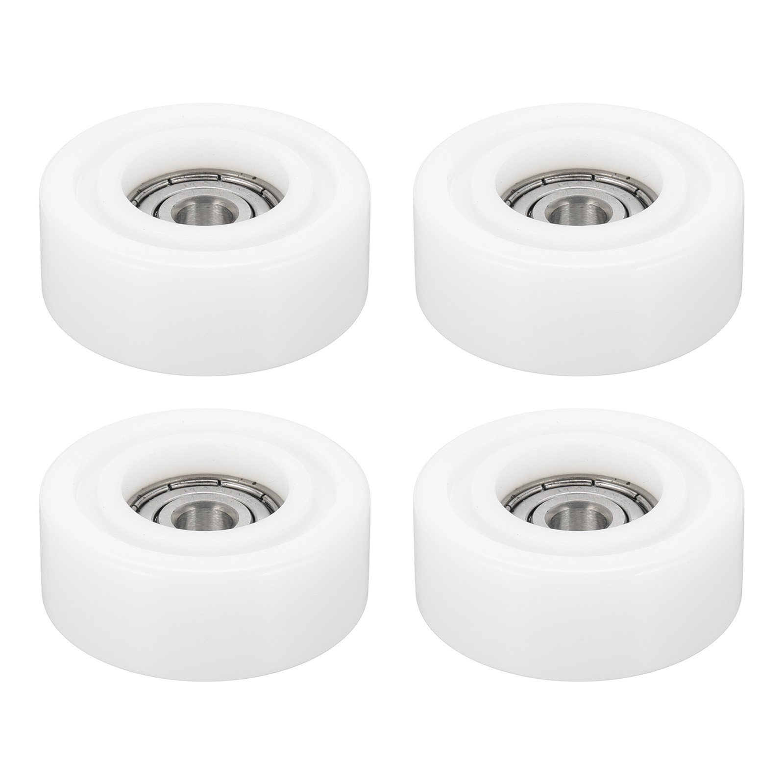 Roller Idler Bearing Pulley, 6 x 35 x 14mm Sliding Flat Wheel White Pack of 4