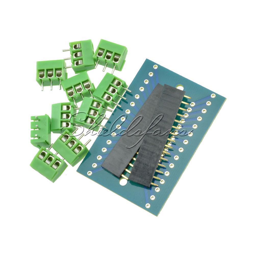 Expansion Board Terminal Adapter DIY Kit For Arduino Nano V3 IO Shield V1.0 Blue