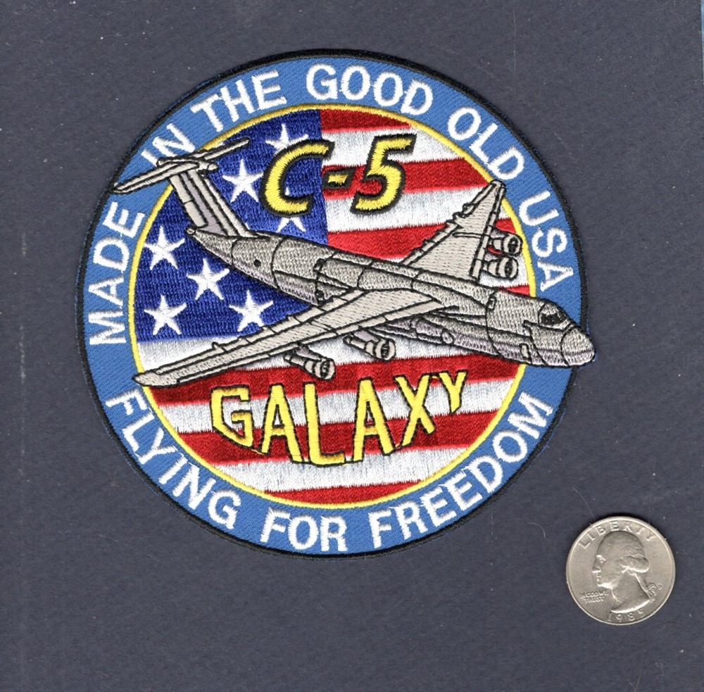 C-5 C-5A GALAXY USAF ANG MAS AS Airlift Lockheed Martin Squadron Aircraft Patch