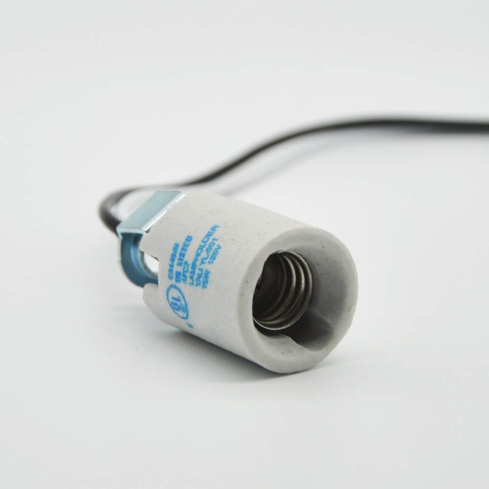 E12 Socket,Ceramic Candelabra Socket E12 Bulb Lamp Holder,Light Socket with Wire