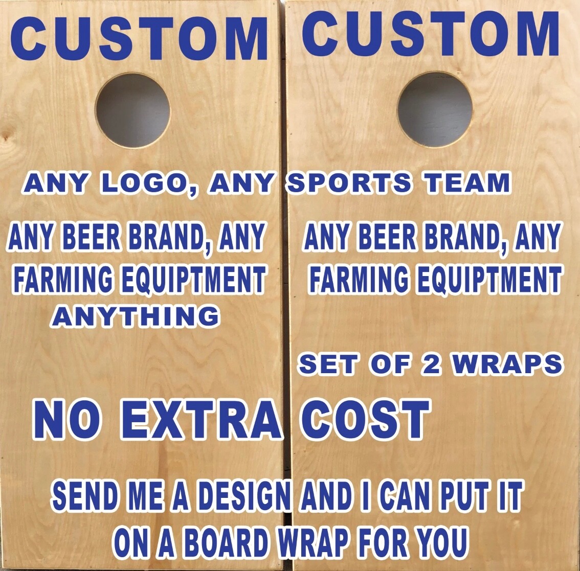 Design Your Own  Cornhole Board Wrap LAMINATED Wraps Decals Vinyl skin
