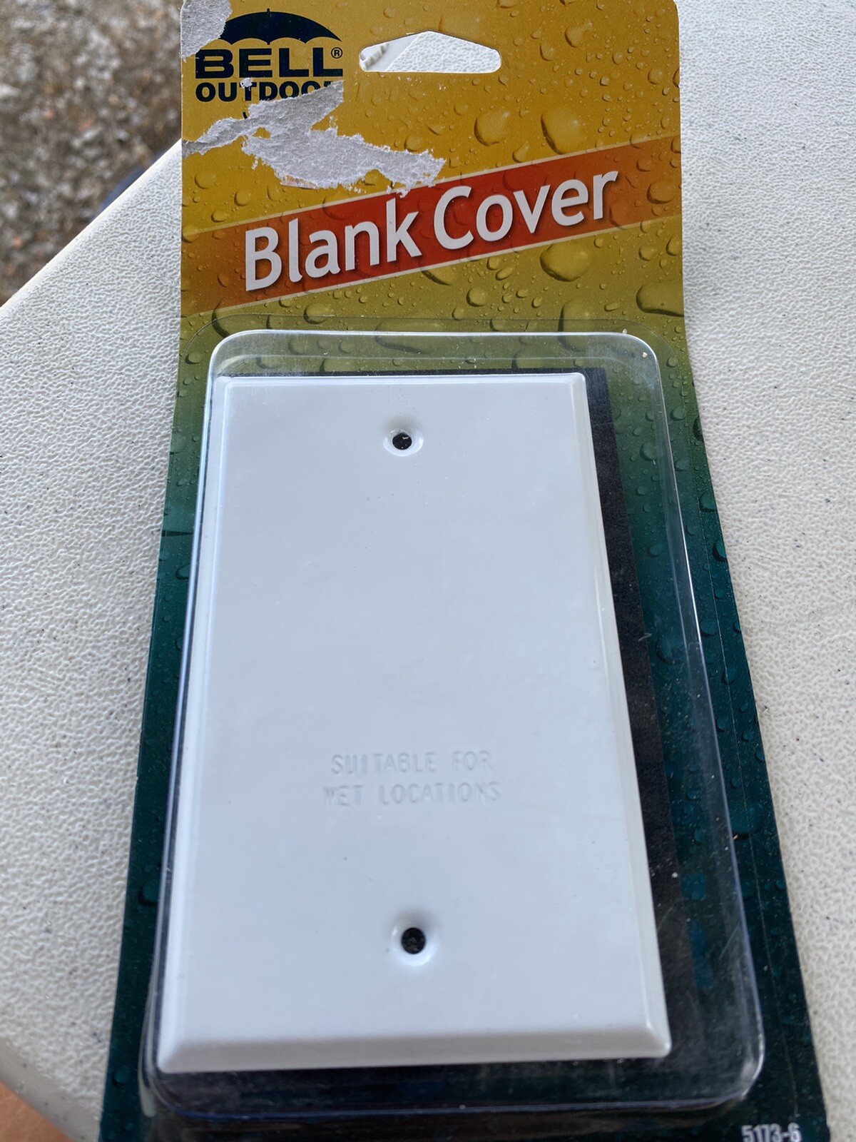 Bell (Hubbell) Blank Cover 1 Gang, white, 5173-6