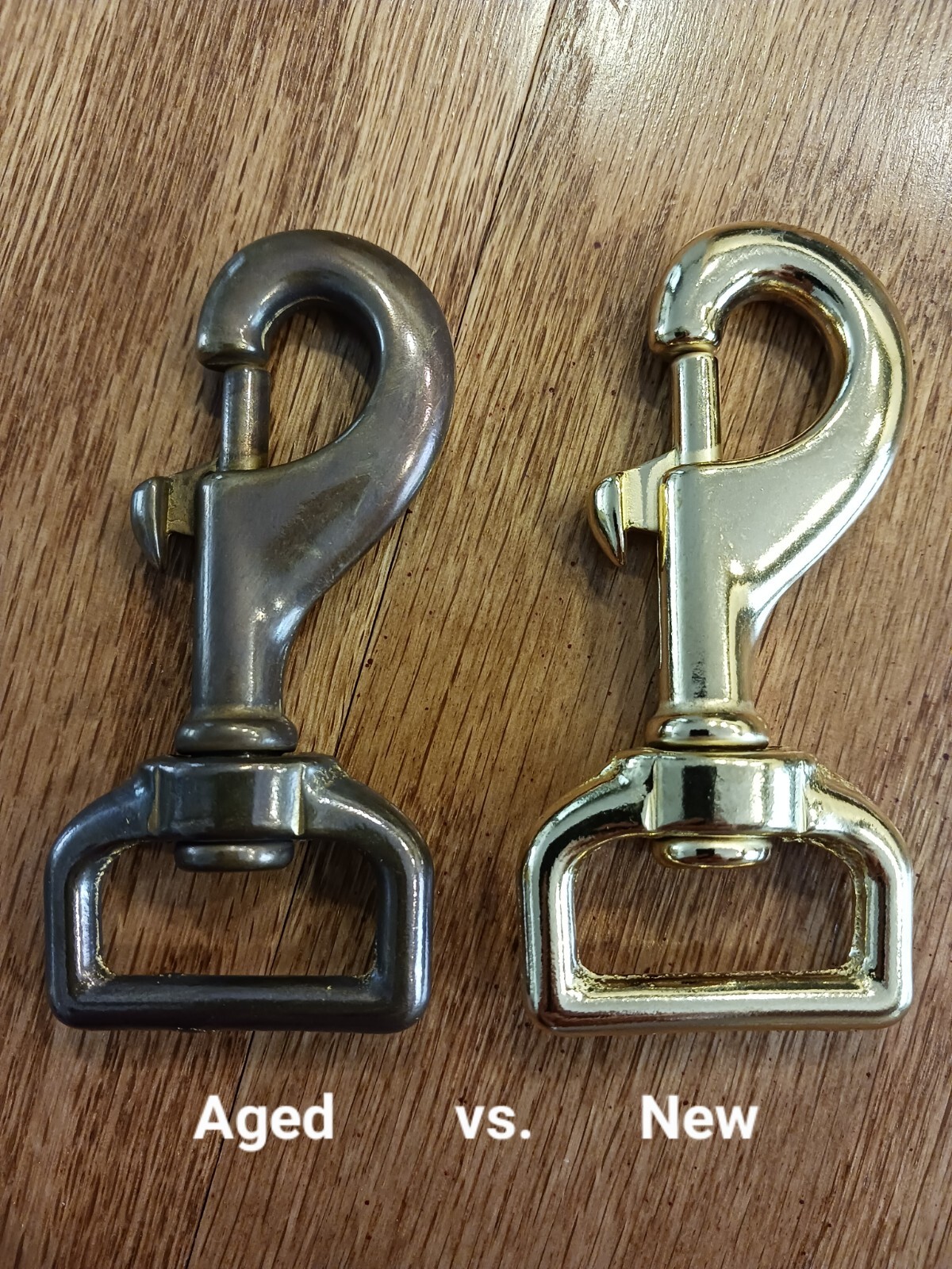 EVH Style Strap AGED Brass Snap Hook and Eye Set
