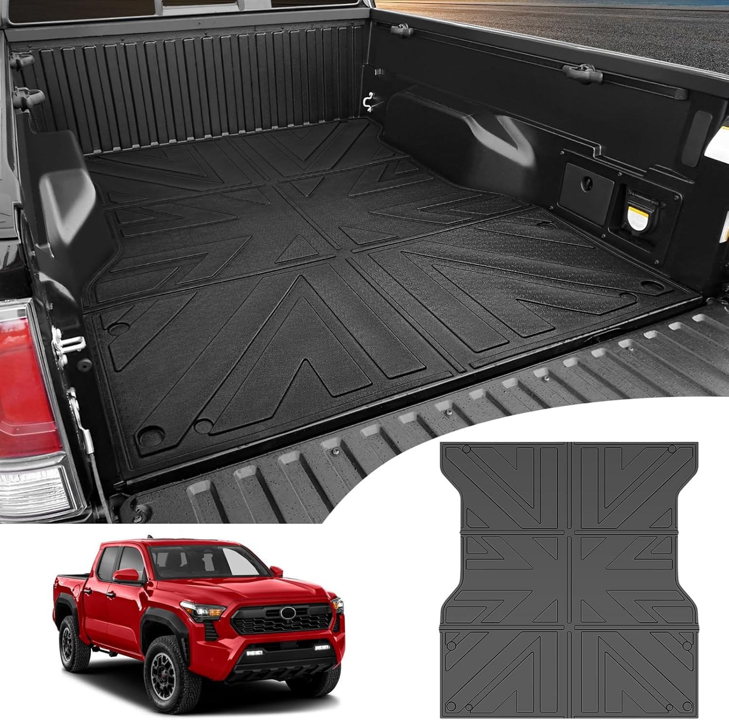 2024-2025 Toyota Tacoma Cargo Mat 5FT Bed Liner 60" Black TPE All Weather Truck