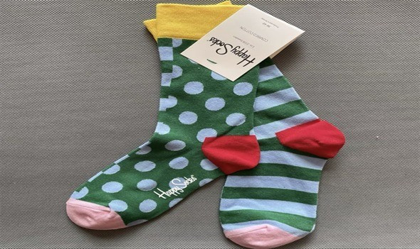 HAPPY SOCKS! Unisex Casual Human Geometric Abstract Cotton Crew Socks A Pair