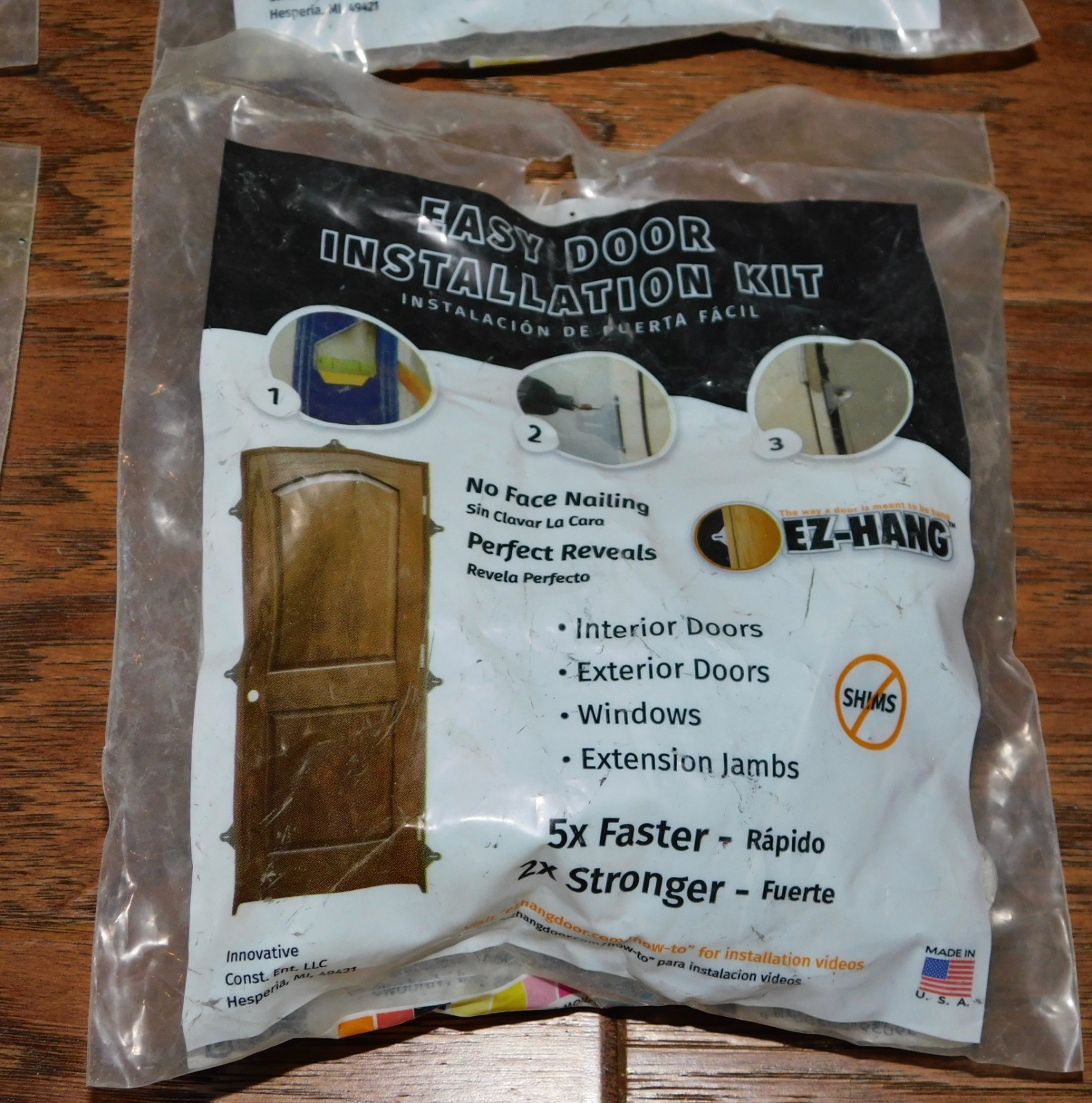 Lot of 4 EZ-HANG Easy Door Window Installation Kit Interior Exterior NEW