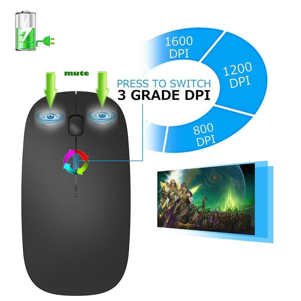 Rechargeable Bluetooth Mouse For Macbook/macbook Air/pro/ipad, Wireless