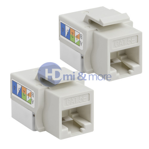 2x Cat5E Punch Down Keystone Jack RJ45 CAT5 White