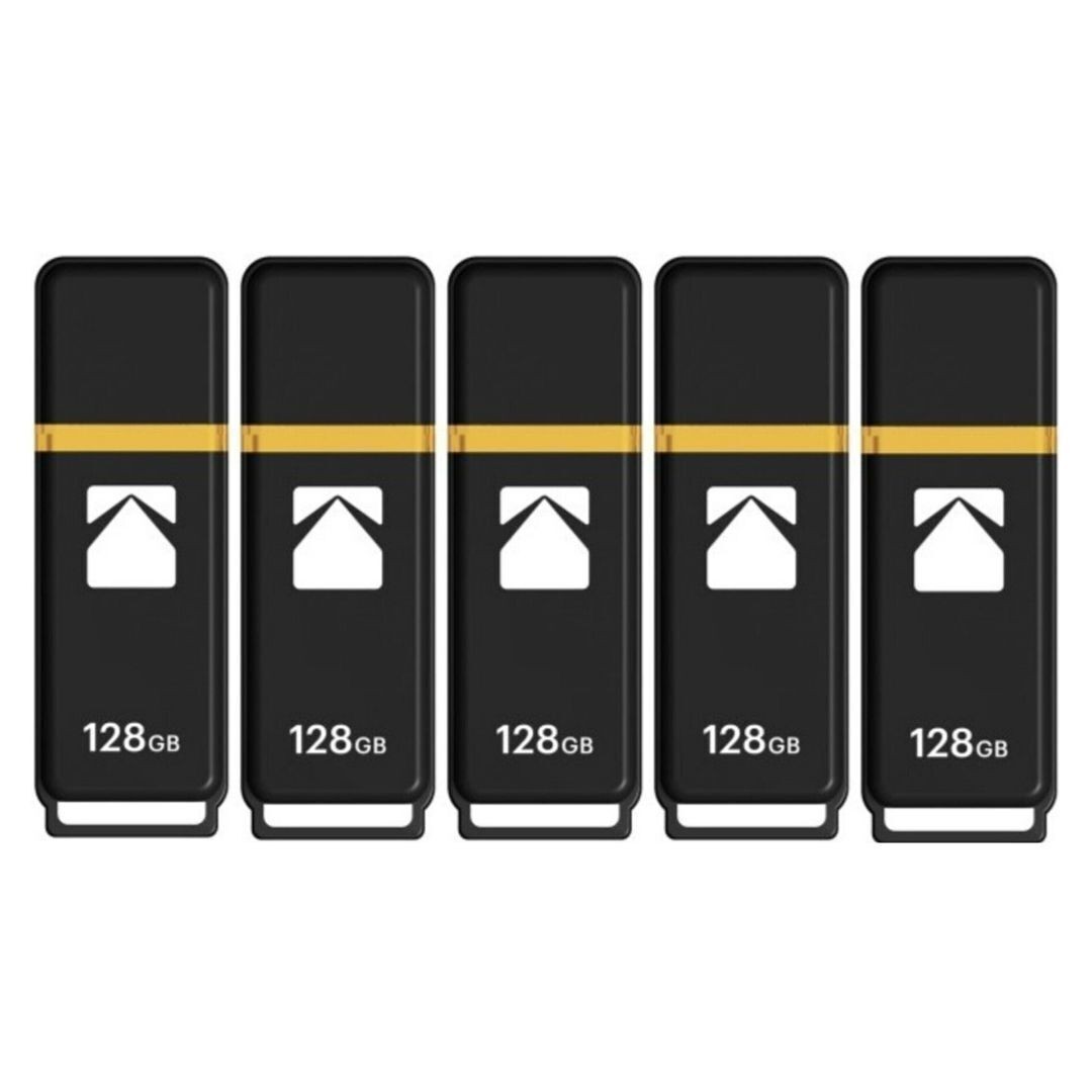 Kodak USB2.0 K100 128GB Flash Drive 5 pack High Speed Storage