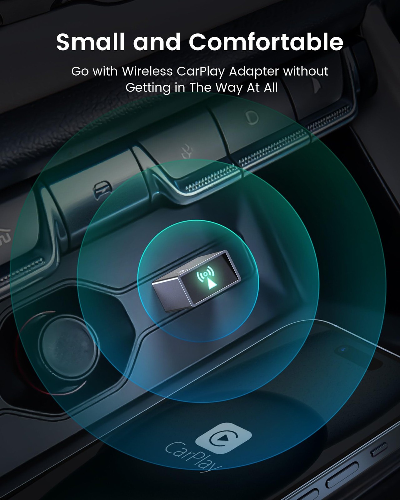 Wireless Carplay Adapter for iPhone - Plug & Play Convert Wired to Wireless C...