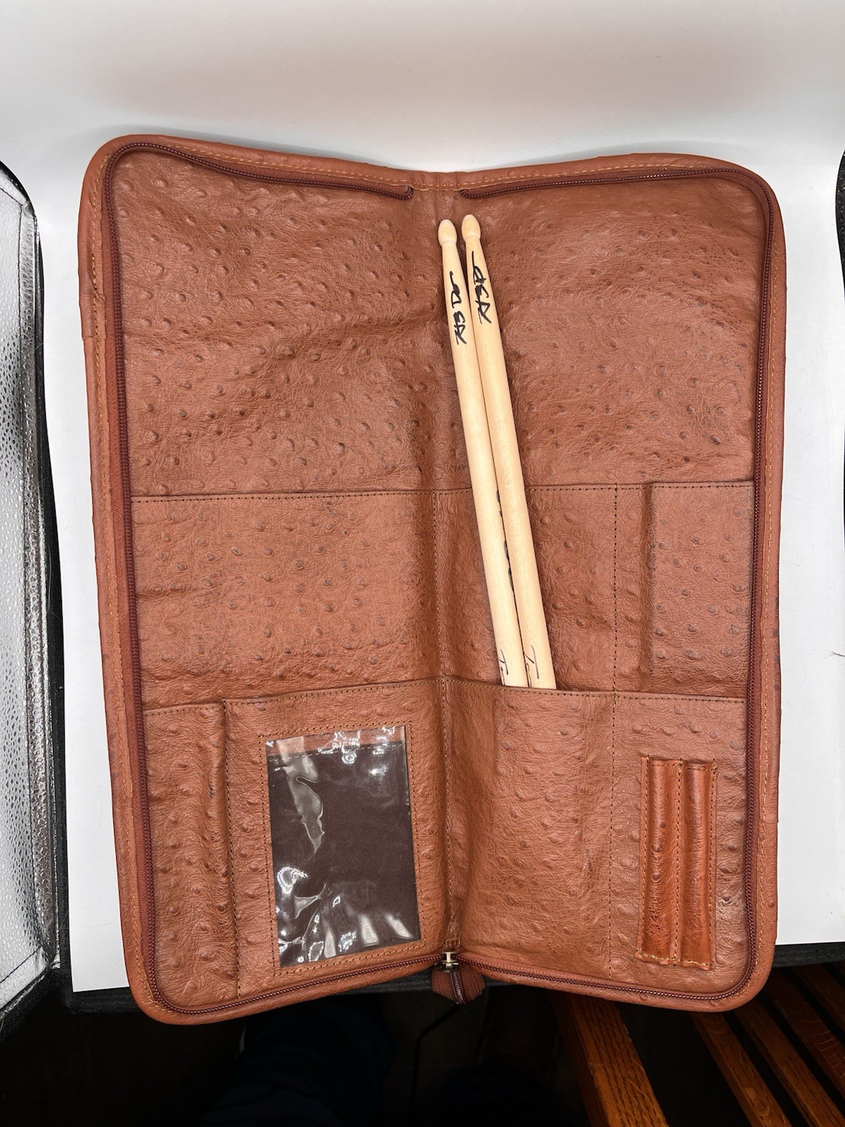 Drum Stick Bag Bonfe Leather Workshop Premium Ostrich Leather