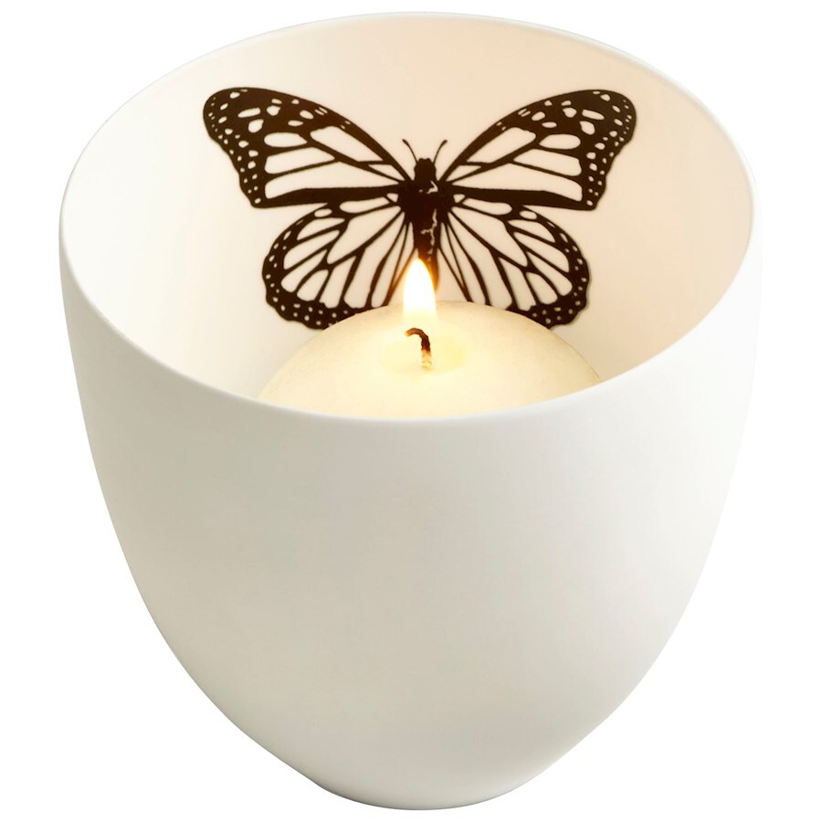 Cyan Design Medium Petalouda Candleholder, White - 8498