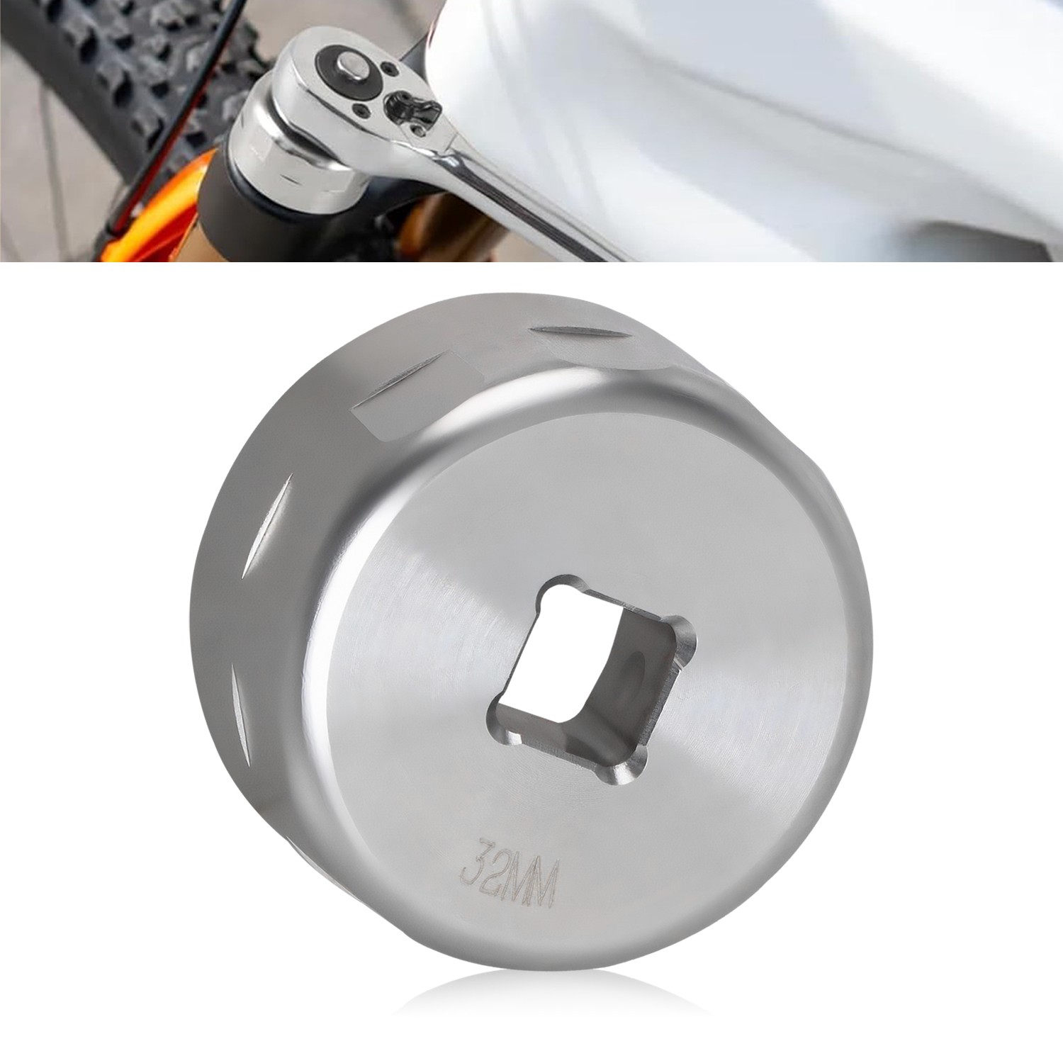 Ratchet-Mount Bike Fork Topcap Socket 32mm for 36/38/40 Series Mountain Bike