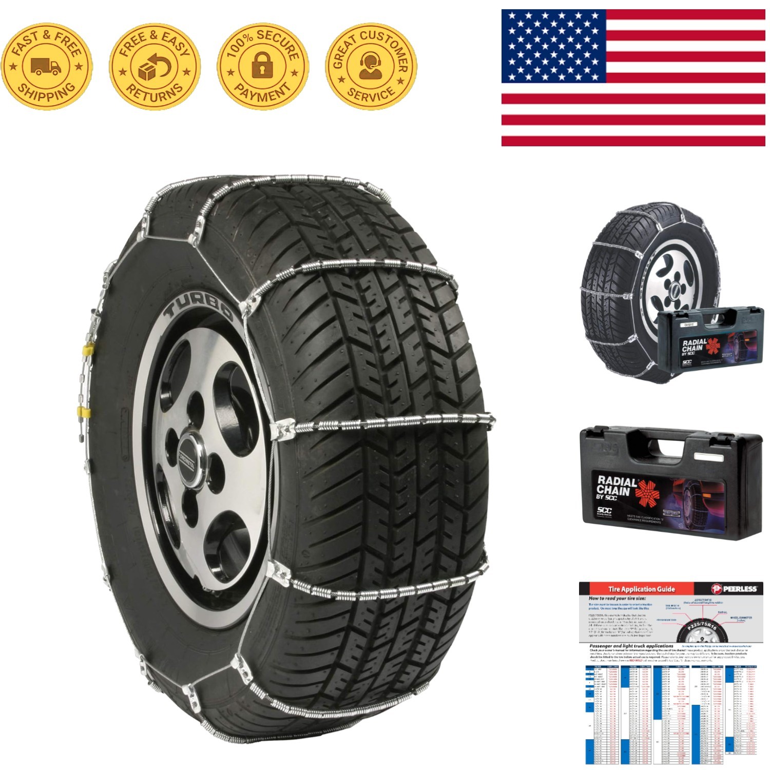 Durable SC1026 Radial Chain Tire Traction Set - Perfect for Cars & Light Trucks