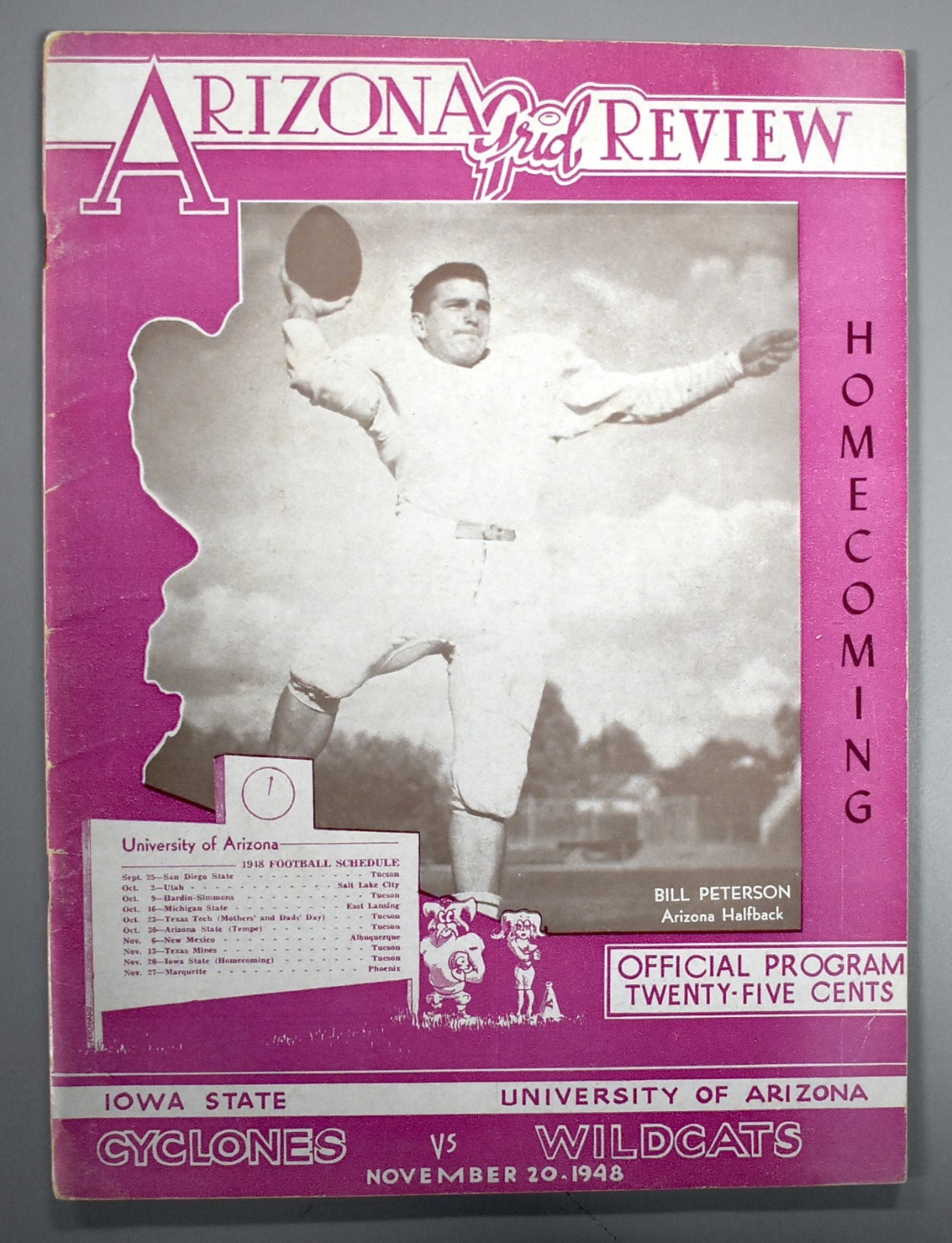 Iowa State vs University Of Arizona November 20th 1948 Official Game Program