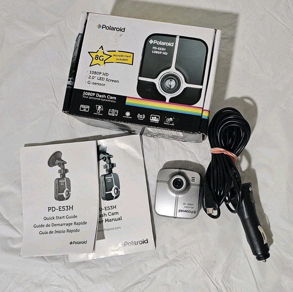 Polaroid 1080P HD Dash Cam with 8GB Memory Card - Silver