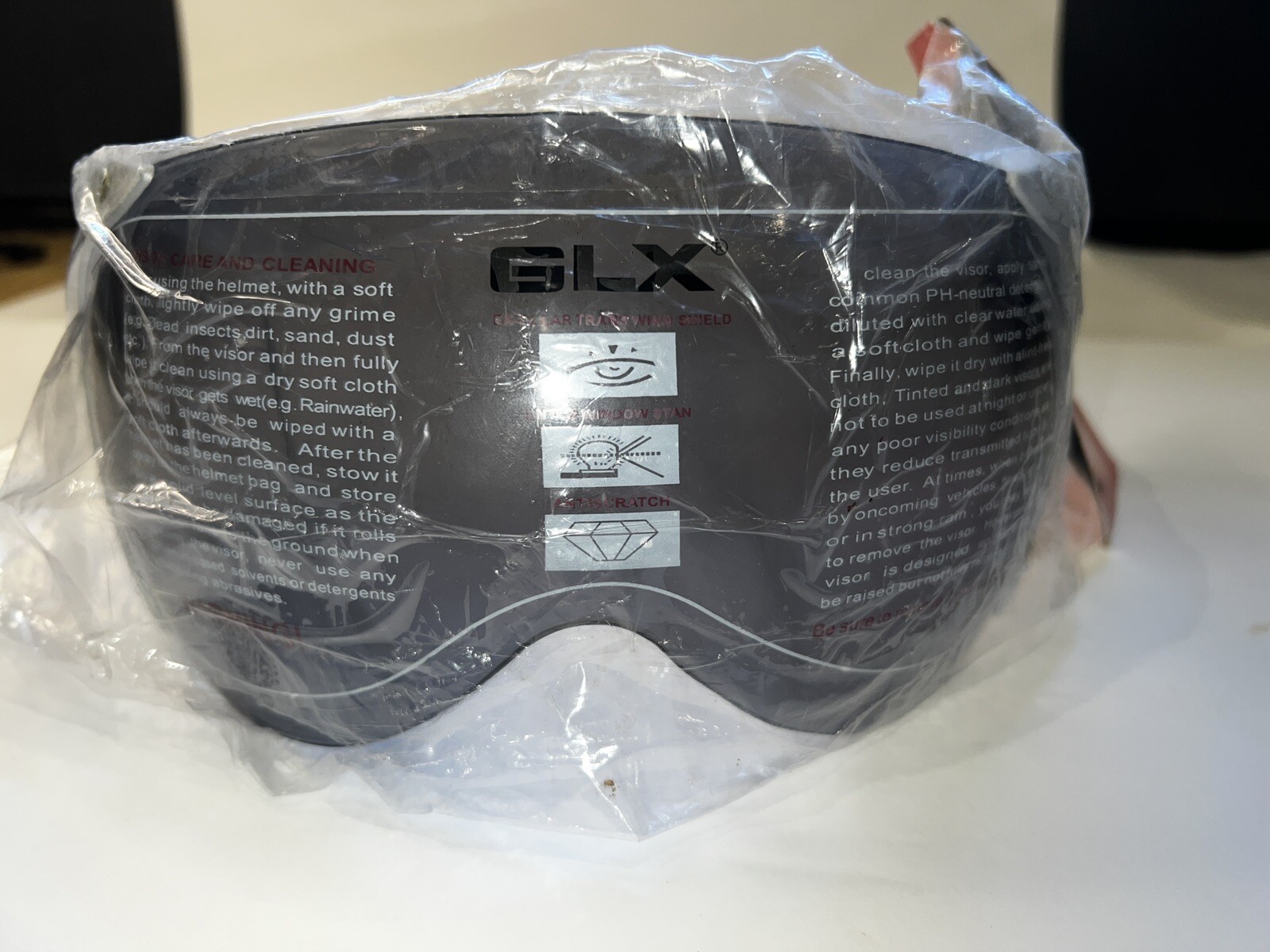 GLX Helmets Open Face Shield Light Smoke 104 HS One Size