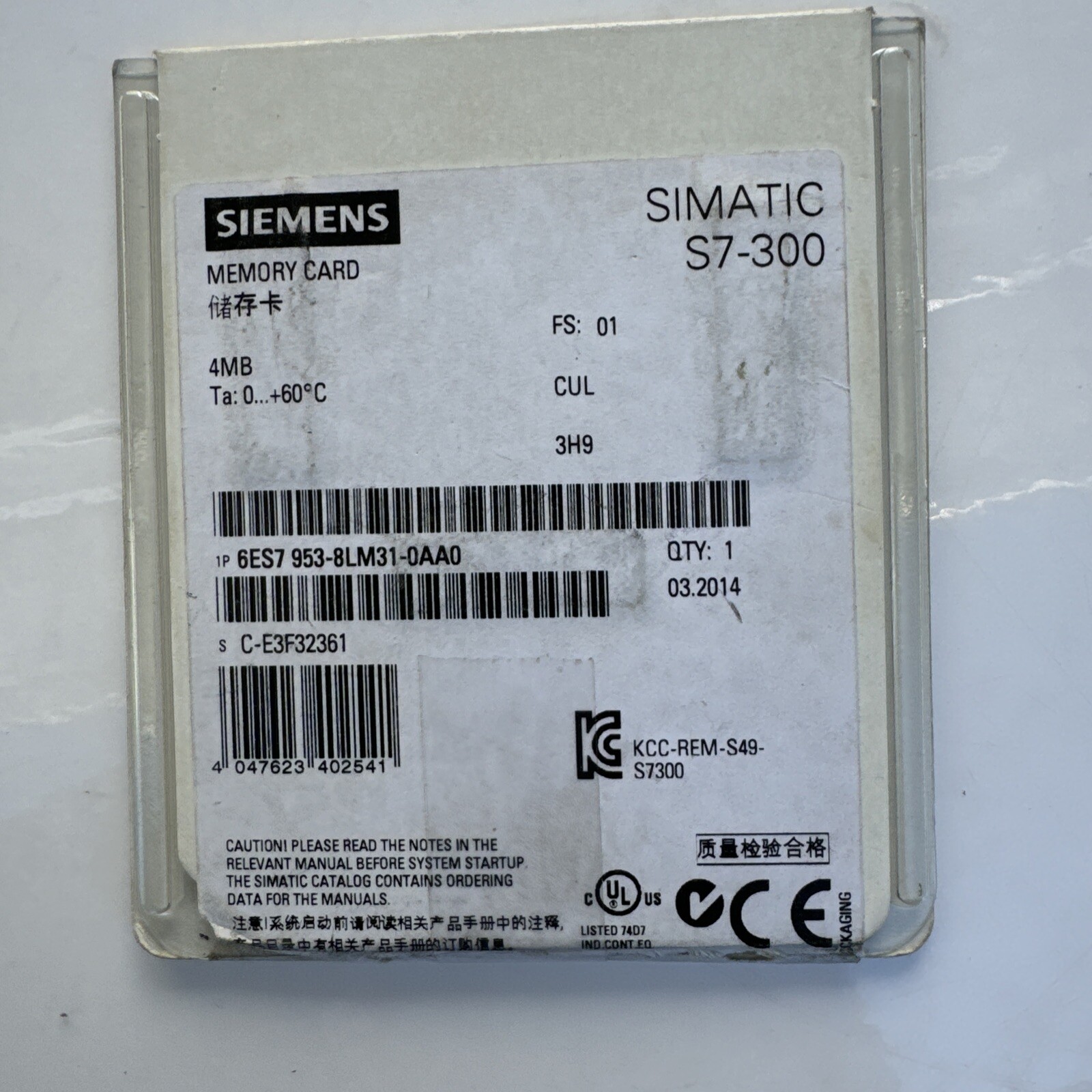 Siemens 6ES7 953-8LM31-0AA0 Memory Card