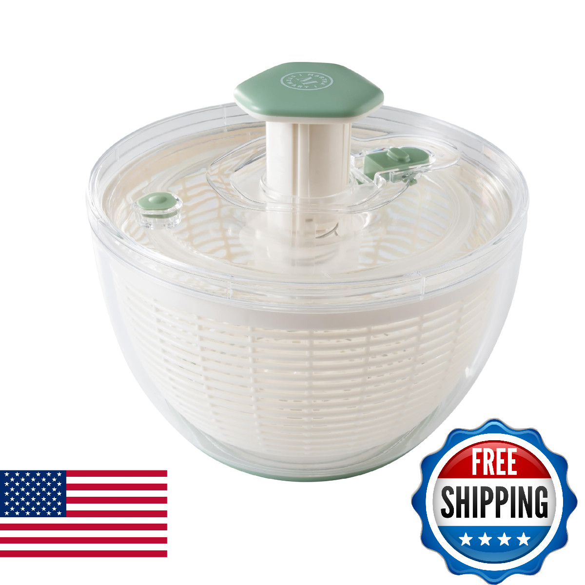 Martha Stewart Gulfwind 6.3 Qt Salad Spinner Fruit Washer Vegetable Cleaner Lett
