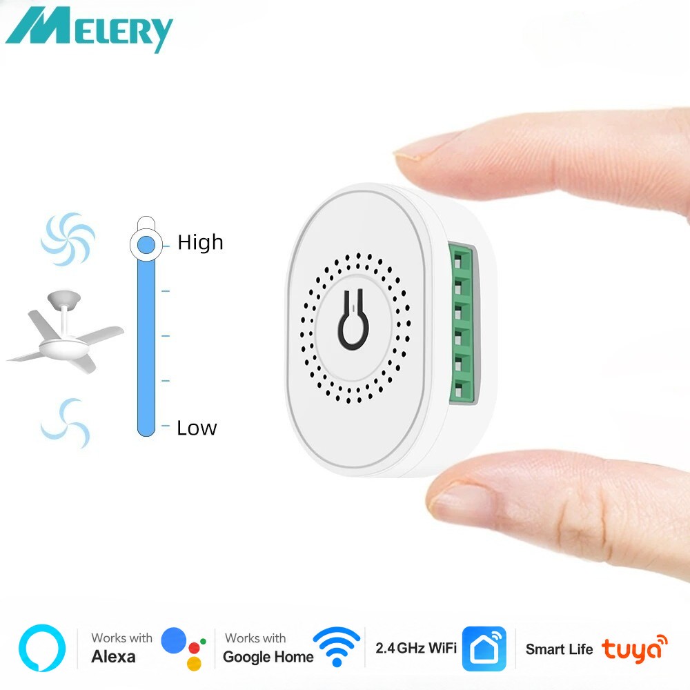 Tuya Wifi Mini Smart Fan Speed Switch Ceiling Fan Remote Control Alexa Google