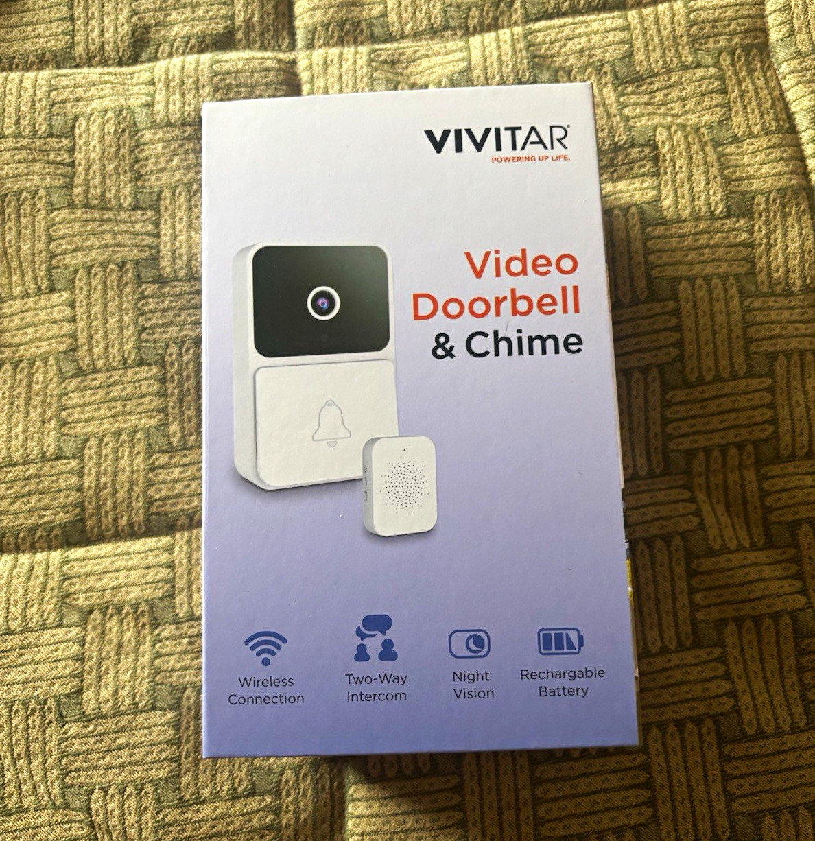 Vivitar Wi-Fi Video Doorbell w/ Chime, Two-Way Audio, Night Vision, Battery