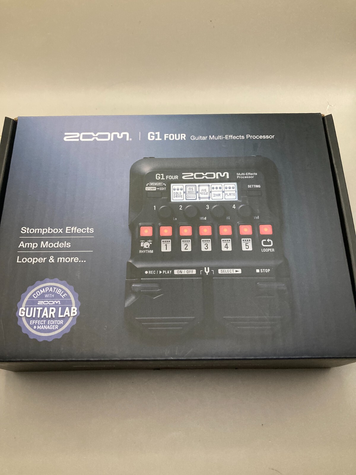 ZOOM G1 FOUR Multi-Effects Processor Guitar Effect Pedal w/Box Tested Working