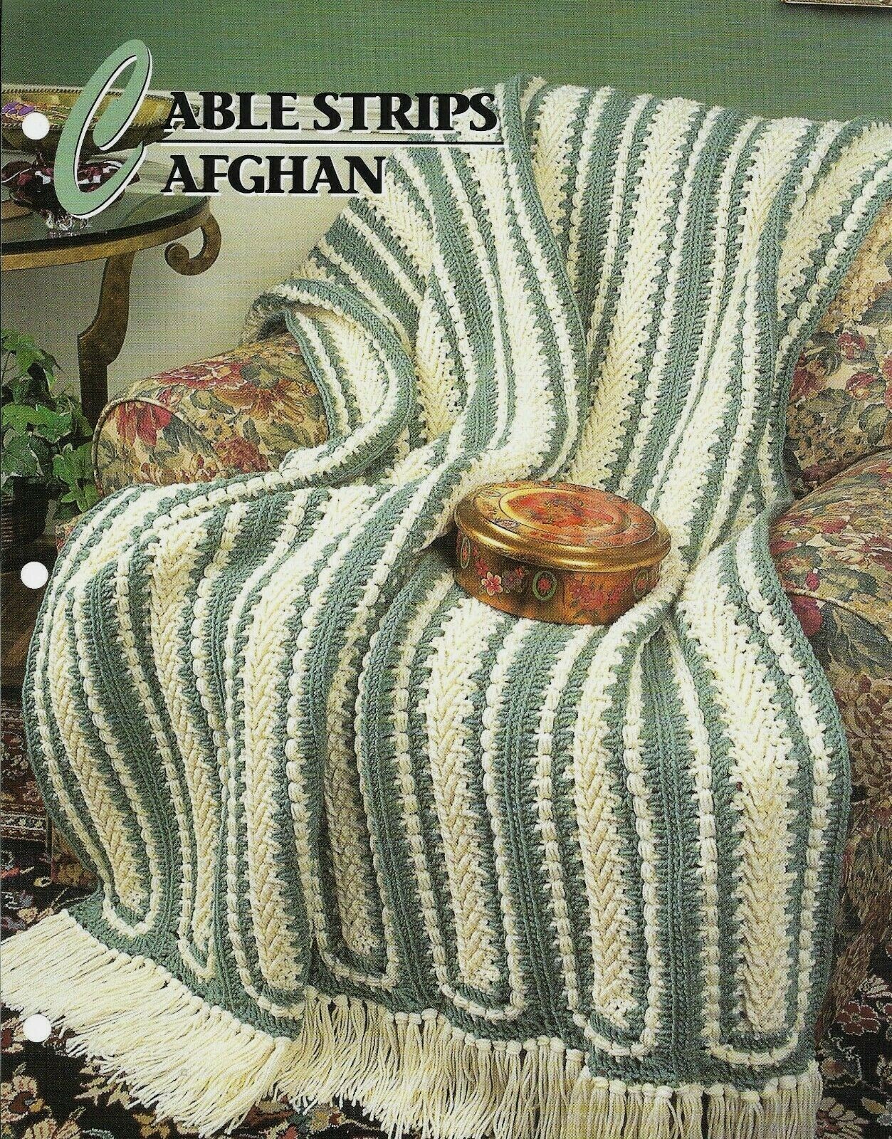NEW CABLE STRIPS AFGHAN ANNIE'S CROCHET AFGHAN CLUB PATTERN INSTRUCTIONS