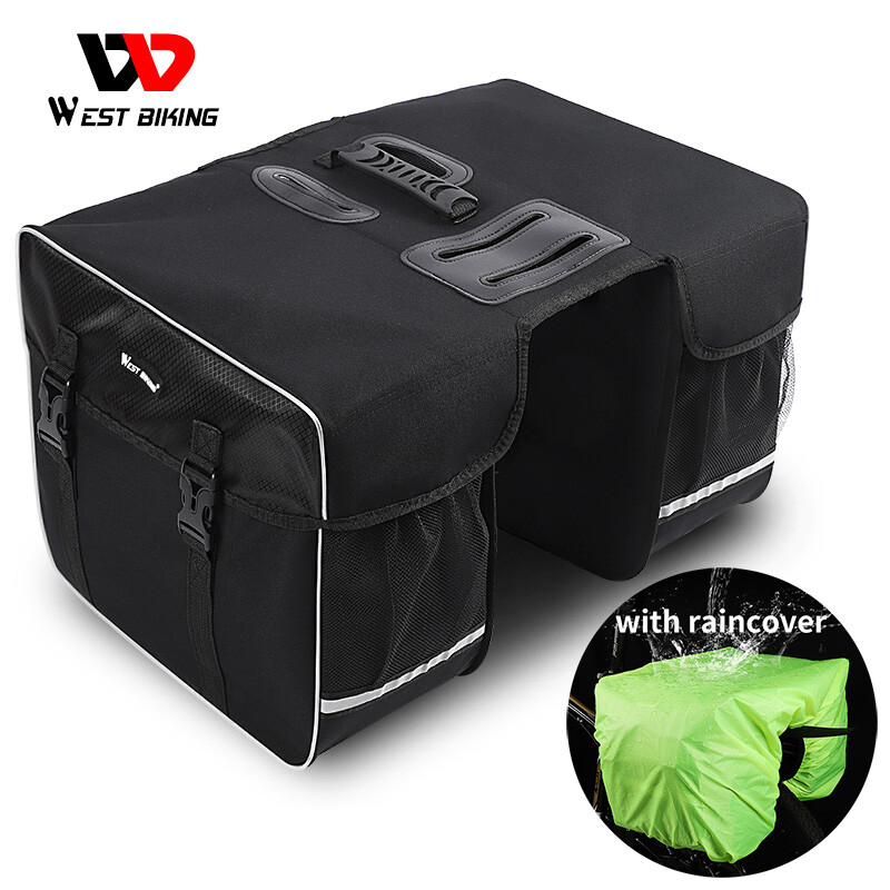 WEST BIKING Waterproof Bike Pannier Double Bag Rear Rack Pack Carrier Trunk Bag