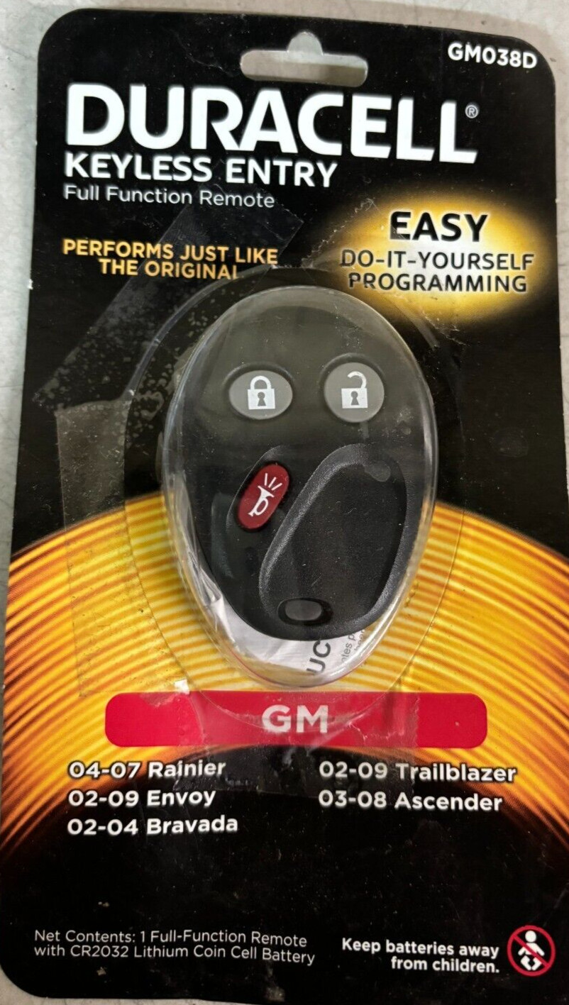 New Duracell Keyless Entry Full Function Remote for GM Vehicles GM038D NEW