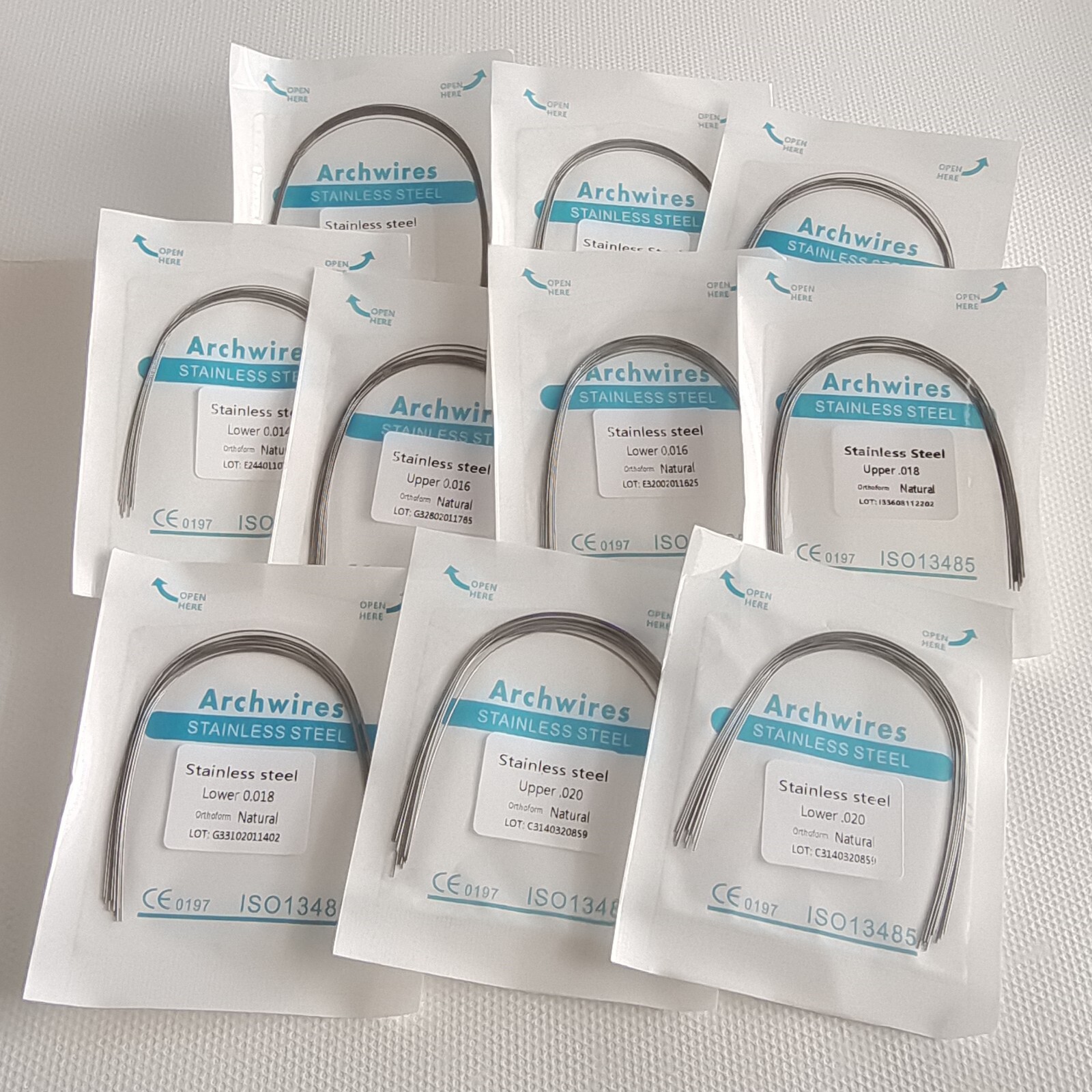 10Pks Dental Orthodontic Natural Form Arch Wires Stainless Steel Round 10PCS/Pk