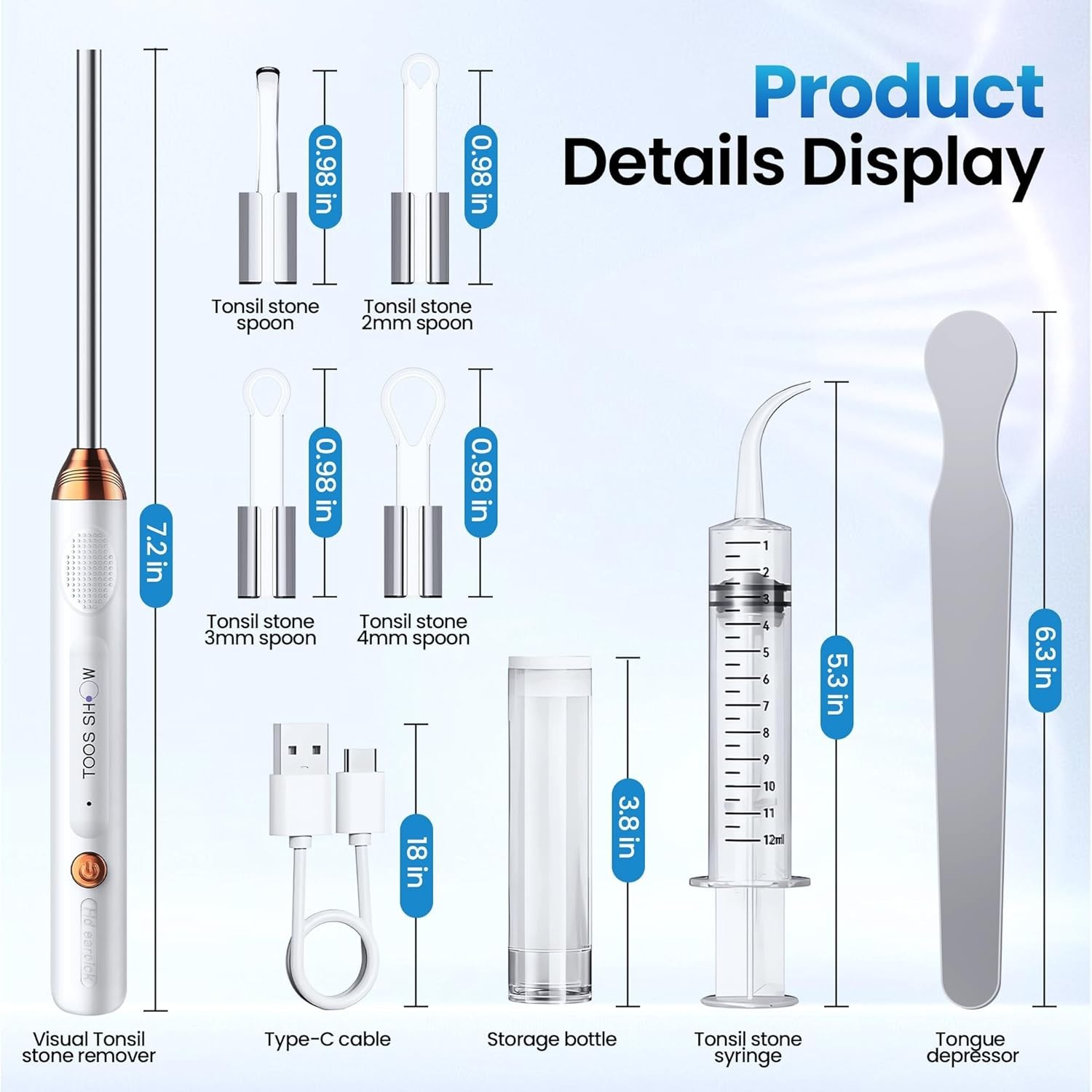 Tonsil Stone Remover with Camera 1080P Visual Tonsil Stone Removal Kit