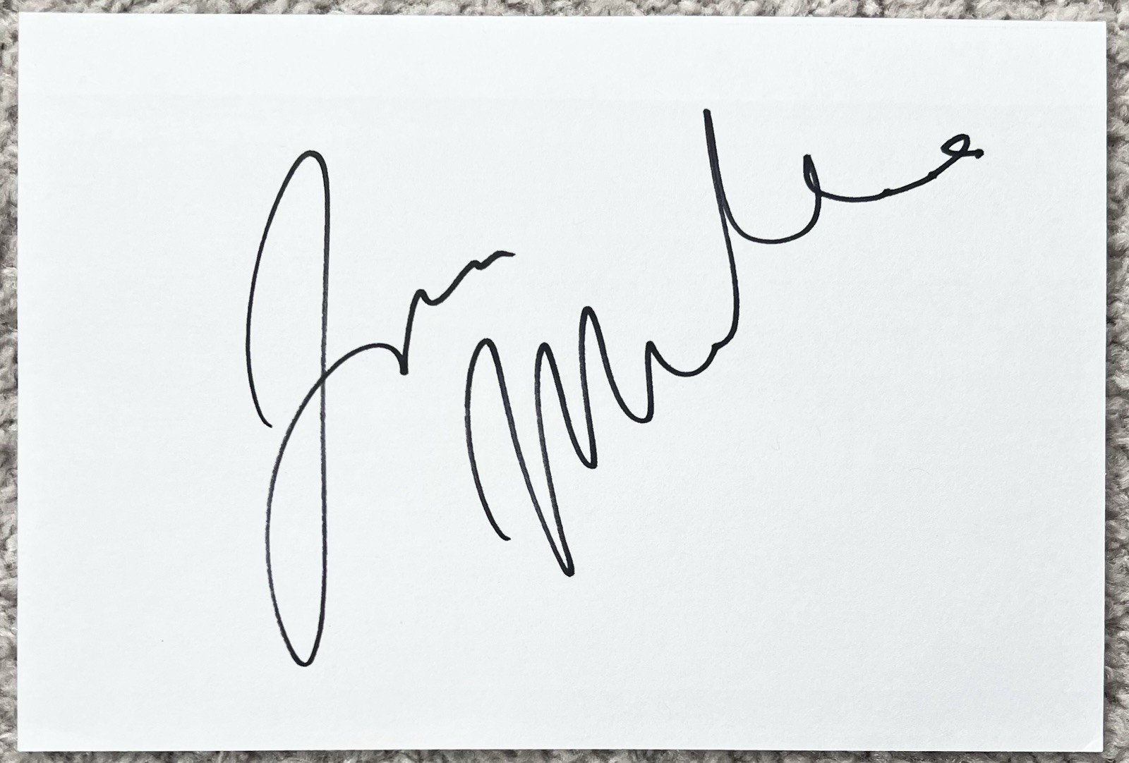 Jena Malone Signed In Person 4x6 Index Card In Top Loader