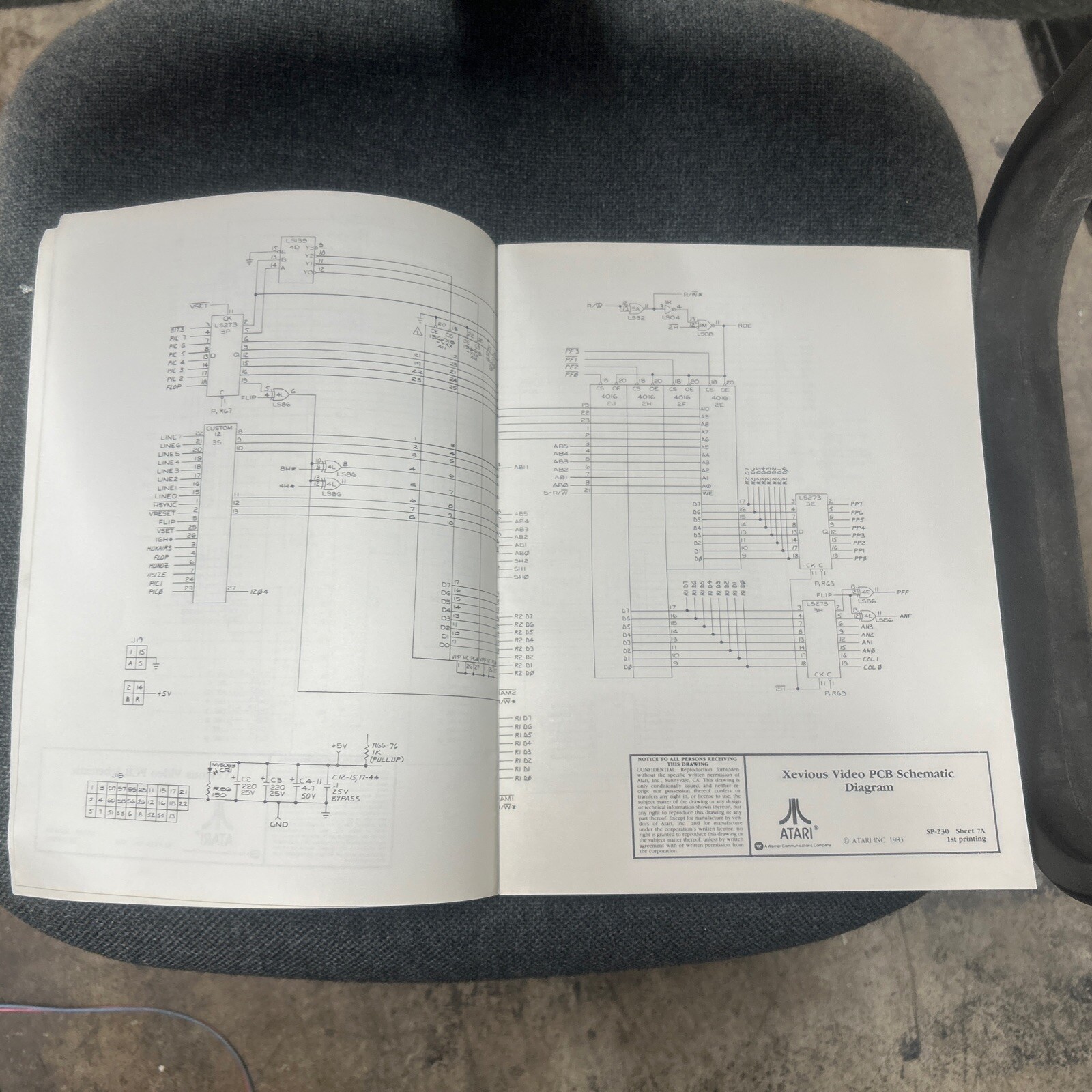 Atari XEVIOUS Schematic Package Supplement Arcade Manual - good used original