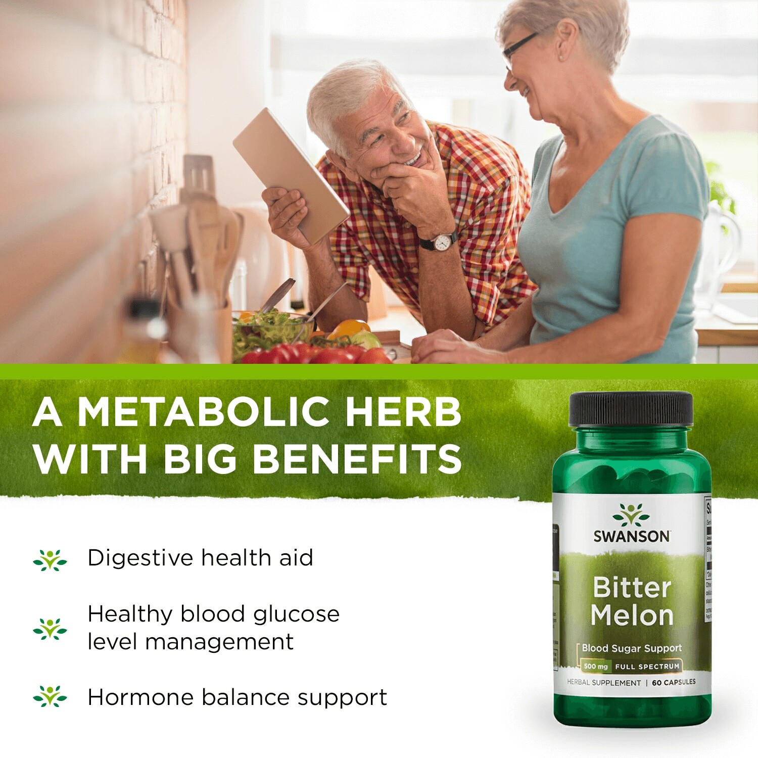 Swanson Herbal Supplements Full Spectrum Bitter Melon 500 mg Capsule 60ct