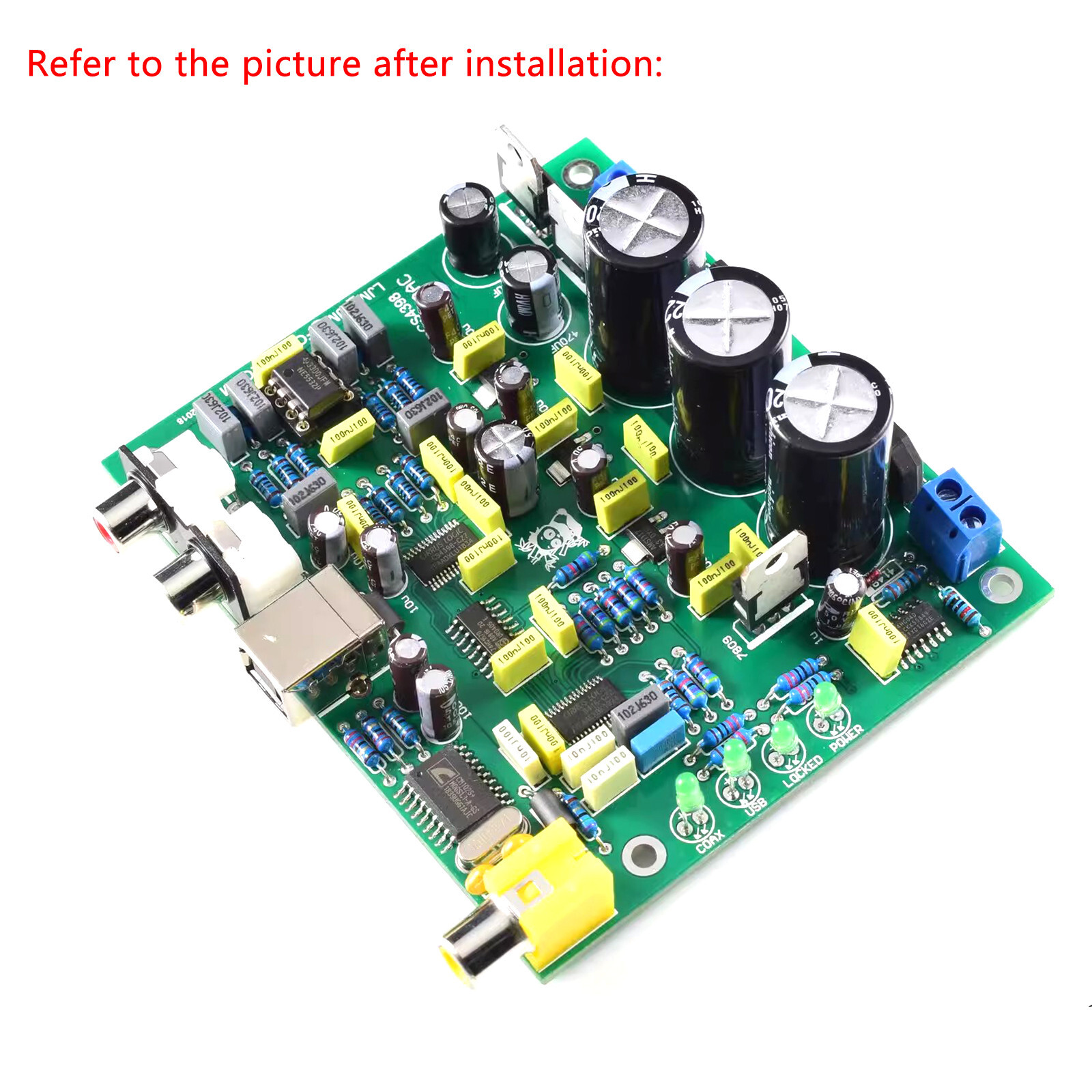 1pc CS8416+CS4398+CM102S USBDAC PCB+IC (including all post chip components)
