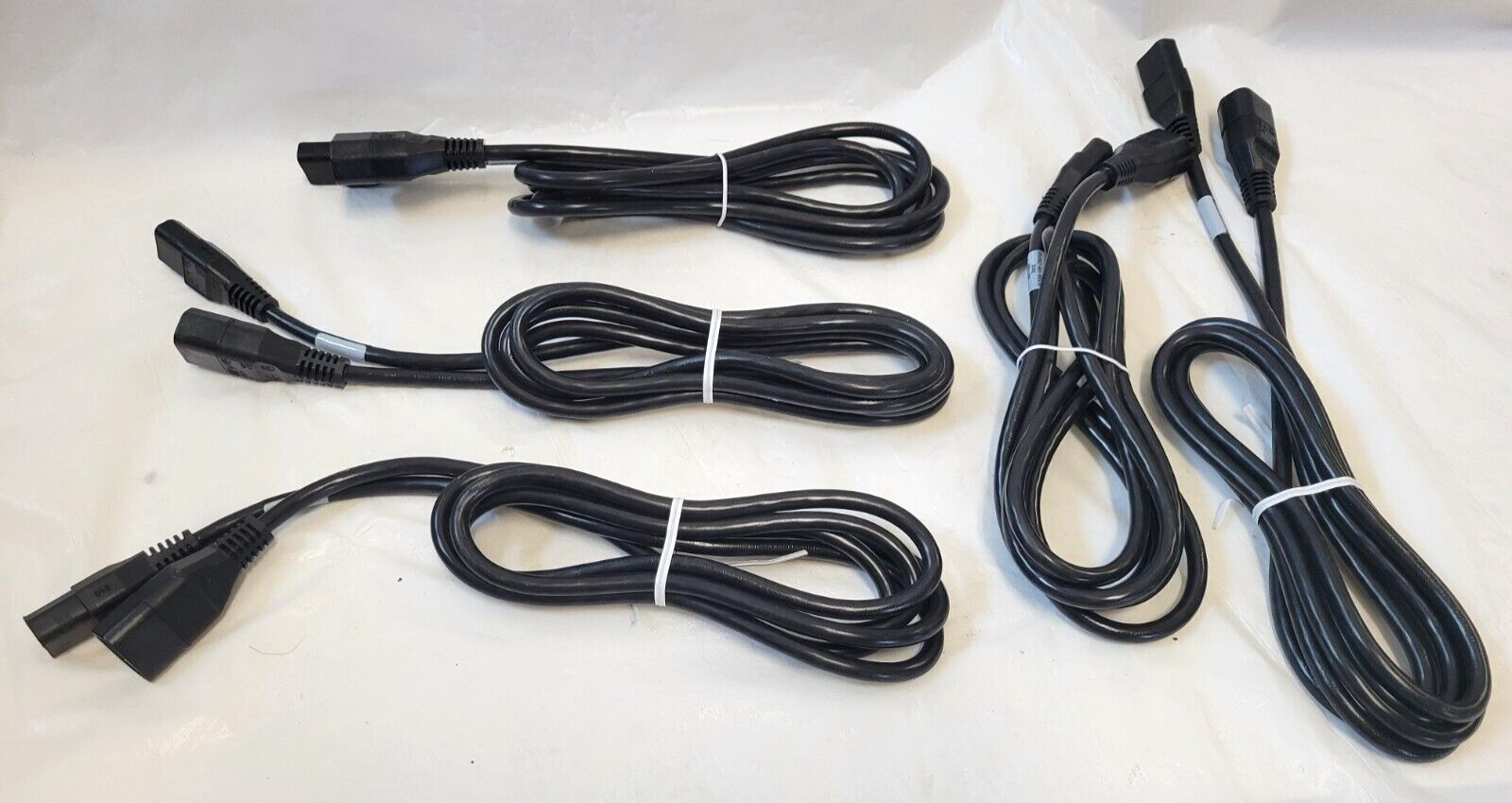 Lot of FIVE - GE Medical 2003927-001 Power Cord IEC (Male)-IEC (Female) 8ft