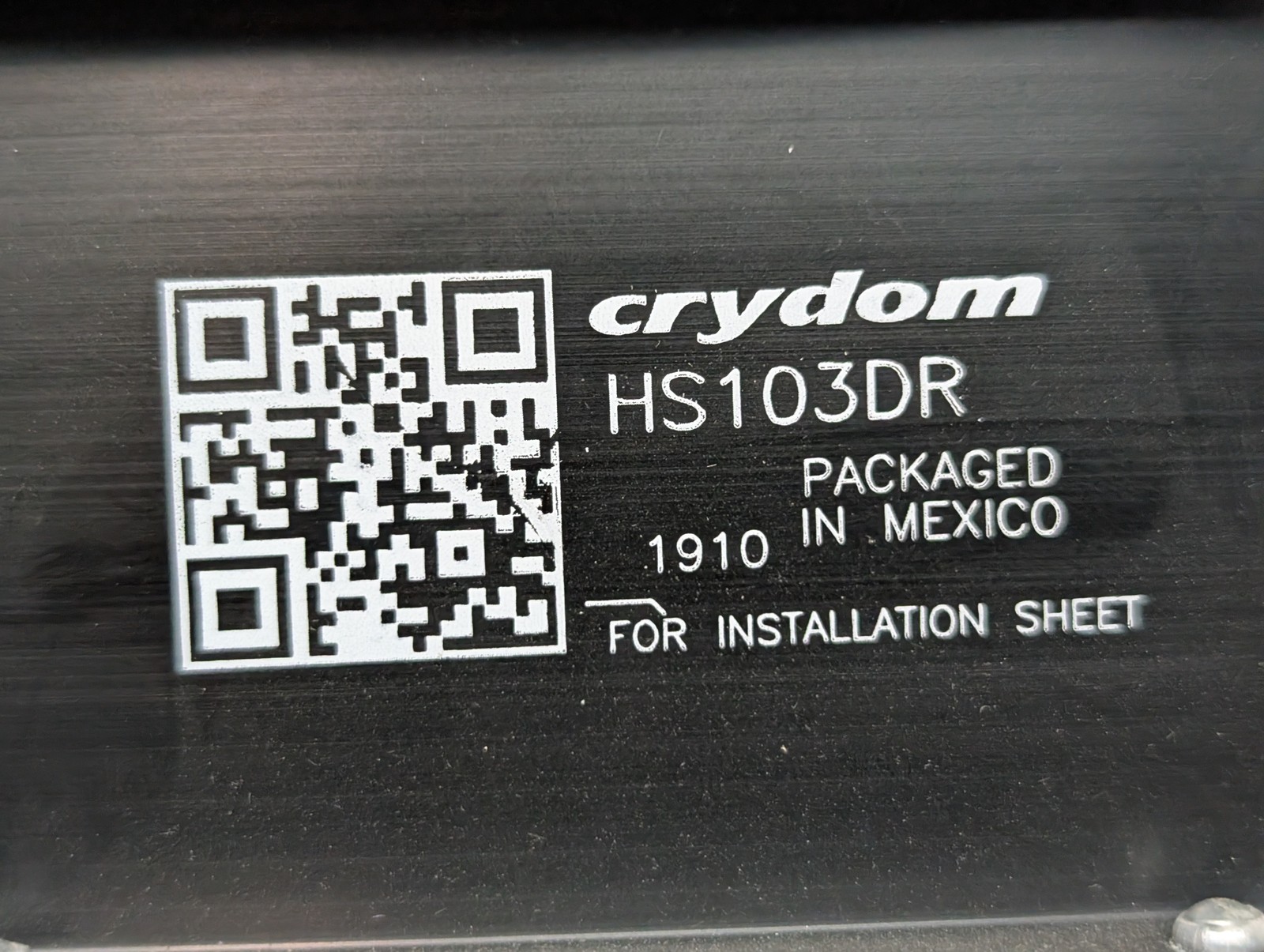 Crydom HS103DR solid state relay heat sink DIN rail mount as pictured