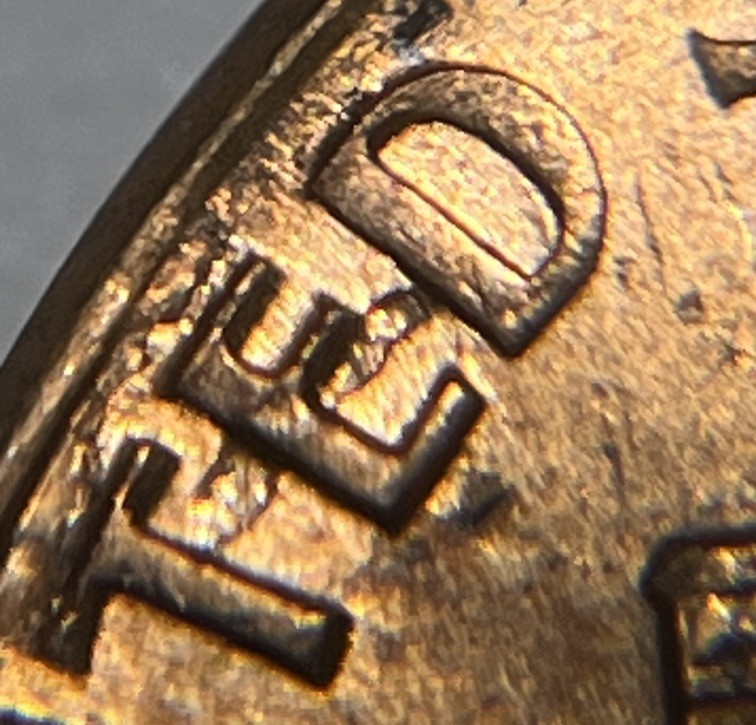 1967 Penny Errors Strike Through Copper Shavings Reverse Uncirculated
