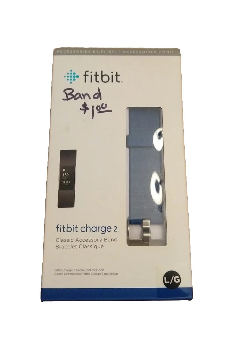 Fitbit Charge 2 Size L Large Blue Classic Accessory Replacement Band New NIB